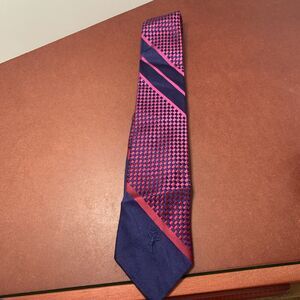 Vintage John Frederics Tie - Brown, White & Blue Paisley Pattern - 3 Wide